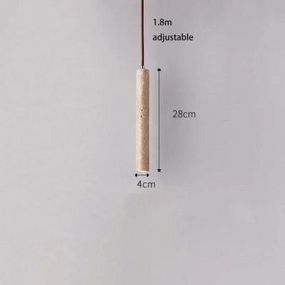 LumoLine – Lámpara LED de travertino estilo Wabi-Sabi con acabado cromado