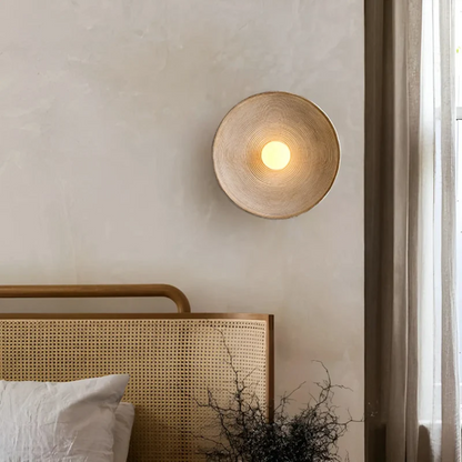 ZenGlow Disc – Lámpara de pared japonesa estilo Wabi-Sabi