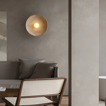 ZenGlow Disc – Lámpara de pared japonesa estilo Wabi-Sabi
